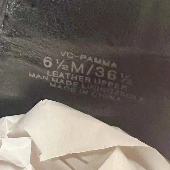 Vince Camuto Pamma Black Suede Booties Gold Buckle Women's Size 6.5 - Picture 6 of 9